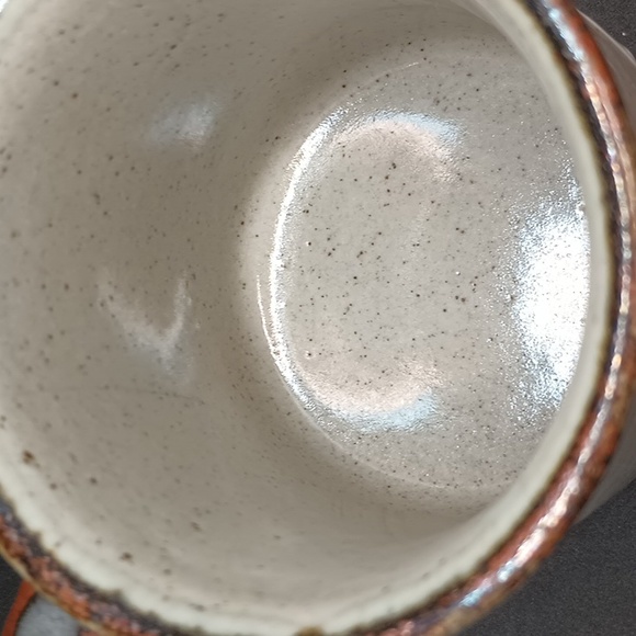 Vintage ceramic mug flowers gray brown - Picture 5 of 6